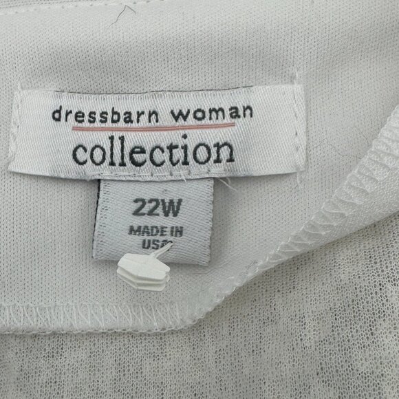 Dressbarn Women Collection 22W White Sequin Long Sleeve Top - Picture 7 of 10